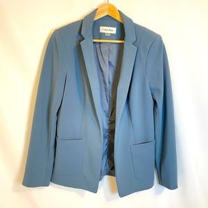 Calvin Klein Structured Solid Blue Blazer